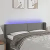 Image de vidaXL Tête de lit à LED Gris foncé 147x16x78/88 cm Tissu3123095