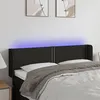 Image de vidaXL Tête de lit à LED Noir 147x16x78/88 cm Tissu