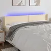 Image de vidaXL Tête de lit à LED Crème 183x16x78/88 cm Tissu
