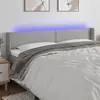 Image de vidaXL Tête de lit à LED Gris clair 203x16x78/88 cm Tissu