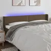 Image de vidaXL Tête de lit à LED Marron foncé 203x16x78/88 cm Tissu