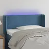 Image de vidaXL Tête de lit à LED Bleu foncé 103x16x78/88 cm Velours