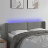 Image de vidaXL Tête de lit à LED Gris clair 147x16x78/88 cm Velours3123144
