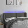 Image de vidaXL Tête de lit à LED Gris foncé 147x16x78/88 cm Velours
