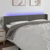 Image de vidaXL Tête de lit à LED Gris foncé 183x16x78/88 cm Velours