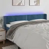 Image de vidaXL Tête de lit à LED Bleu foncé 183x16x78/88 cm Velours