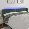 Image de vidaXL Tête de lit à LED Vert foncé 203x16x78/88 cm Velours3123165