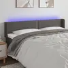 Image de vidaXL Tête de lit à LED Gris 203x16x78/88 cm Similicuir