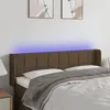 Image de vidaXL Tête de lit à LED Marron foncé 147x16x78/88 cm Tissu3123237