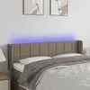 Image de vidaXL Tête de lit à LED Taupe 147x16x78/88 cm Tissu
