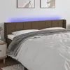 Image de vidaXL Tête de lit à LED Marron foncé 183x16x78/88 cm Tissu