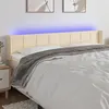 Image de vidaXL Tête de lit à LED Crème 203x16x78/88 cm Tissu