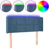 Image de vidaXL Vidaxl Tête De Lit À Led Bleu Foncé 93x16x78/88 Cm Velours
