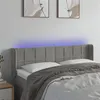 Image de vidaXL Tête de lit à LED Gris clair 147x16x78/88 cm Velours