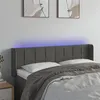 Image de vidaXL Tête de lit à LED Gris foncé 147x16x78/88 cm Velours