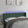 Image de vidaXL Tête de lit à LED Vert foncé 147x16x78/88 cm Velours