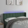 Image de vidaXL TÃªte de lit Ã  LED Vert foncÃ© 147x16x78/88 cm Velours