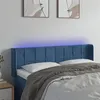 Image de vidaXL Tête de lit à LED Bleu foncé 147x16x78/88 cm Velours
