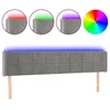 Image de vidaXL TÃªte de lit Ã  LED Gris clair 163x16x78/88 cm Velours