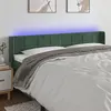 Image de vidaXL Tête de lit à LED Vert foncé 163x16x78/88 cm Velours
