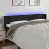 Image de vidaXL TÃªte de lit Ã  LED Noir 183x16x78/88 cm Velours