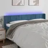 Image de vidaXL Tête de lit à LED Bleu foncé 183x16x78/88 cm Velours