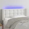 Image de vidaXL Tête de lit à LED Blanc 93x16x78/88 cm Similicuir