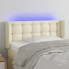 Image de vidaXL Tête de lit à LED Crème 103x16x78/88 cm Similicuir
