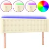 Image de vidaXL Vidaxl Tête De Lit À Led Crème 147x16x78/88 Cm Similicuir