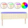 Image de vidaXL Tête de lit à LED Crème 163x16x78/88 cm Similicuir