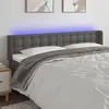 Image de vidaXL Tête de lit à LED Gris 183x16x78/88 cm Similicuir