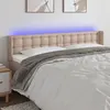 Image de vidaXL Tête de lit à LED Cappuccino 183x16x78/88 cm Similicuir