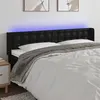 Image de vidaXL Tête de lit à LED Noir 203x16x78/88 cm Similicuir