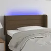 Image de vidaXL Tête de lit à LED Marron foncé 103x16x78/88 cm Tissu