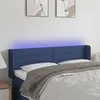 Image de vidaXL Tête de lit à LED Bleu 147x16x78/88 cm Tissu
