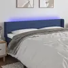 Image de vidaXL Tête de lit à LED Bleu 163x16x78/88 cm Tissu