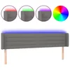 Image de vidaXL TÃªte de lit Ã  LED Gris foncÃ© 183x16x78/88 cm Tissu