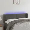 Image de vidaXL Tête de lit à LED Gris foncé 147x16x78/88 cm Velours
