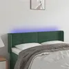 Image de vidaXL Tête de lit à LED Vert foncé 147x16x78/88 cm Velours