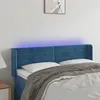Image de vidaXL Tête de lit à LED Bleu foncé 147x16x78/88 cm Velours