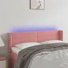 Image de vidaXL Tête de lit à LED Rose 147x16x78/88 cm Velours3123429