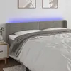 Image de vidaXL Tête de lit à LED Gris clair 163x16x78/88 cm Velours