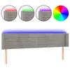 Image de vidaXL TÃªte de lit Ã  LED Gris clair 163x16x78/88 cm Velours