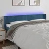 Image de vidaXL Tête de lit à LED Bleu foncé 163x16x78/88 cm Velours3123434