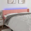 Image de vidaXL Tête de lit à LED Rose 183x16x78/88 cm Velours