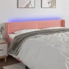 Image de vidaXL Tête de lit à LED Rose 203x16x78/88 cm Velours