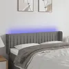 Image de vidaXL Tête de lit à LED Gris foncé 147x16x78/88 cm Tissu
