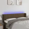 Image de vidaXL Tête de lit à LED Marron foncé 147x16x78/88 cm Tissu