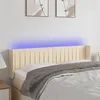 Image de vidaXL Tête de lit à LED Crème 147x16x78/88 cm Tissu