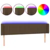 Image de vidaXL TÃªte de lit Ã  LED Marron foncÃ© 163x16x78/88 cm Tissu